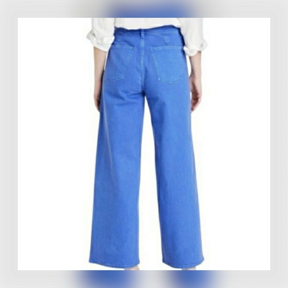 Universal Thread Blue Wide Leg Pants NWT High Rise Cropped Size 2 - Picture 2 of 8